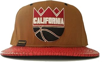 Snapskull Red & Gold Crown Baseball Cap OS Basketball Hat