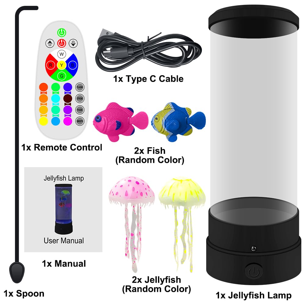 Medusa Lampada Lava Led, Tranquilla Stato d'animo Medusa Acquario, 16 Colori che Cambiano Telecomando Lampada Elettrica per Meduse per Decorazioni per la casa e Regali per Adulti e Bambini