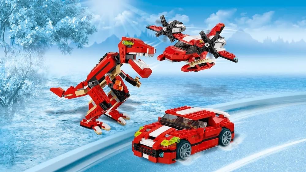 Image of Sky Tech Roaring Power Architect 3 in 1 Building Blocks Brick Set Dinosaur Aircraft Car Toy for Kids, Best Creativity Skills & Engineering Stem Educational Die Toys for Childrens, Set of 1