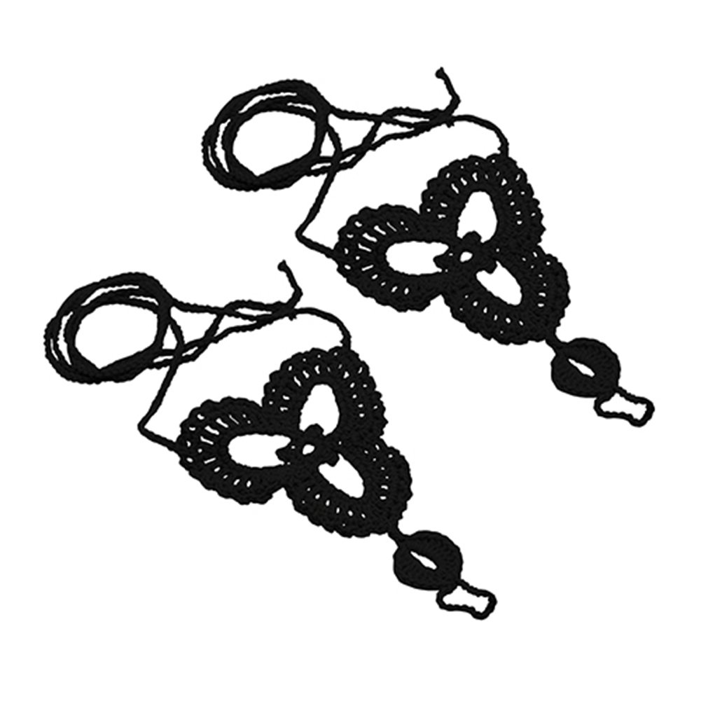Bluelans Women's Black Bluelans® Barefoot Beach Sandals Flowers Crochet Foot Toe Ring Anklet Chain (Black)