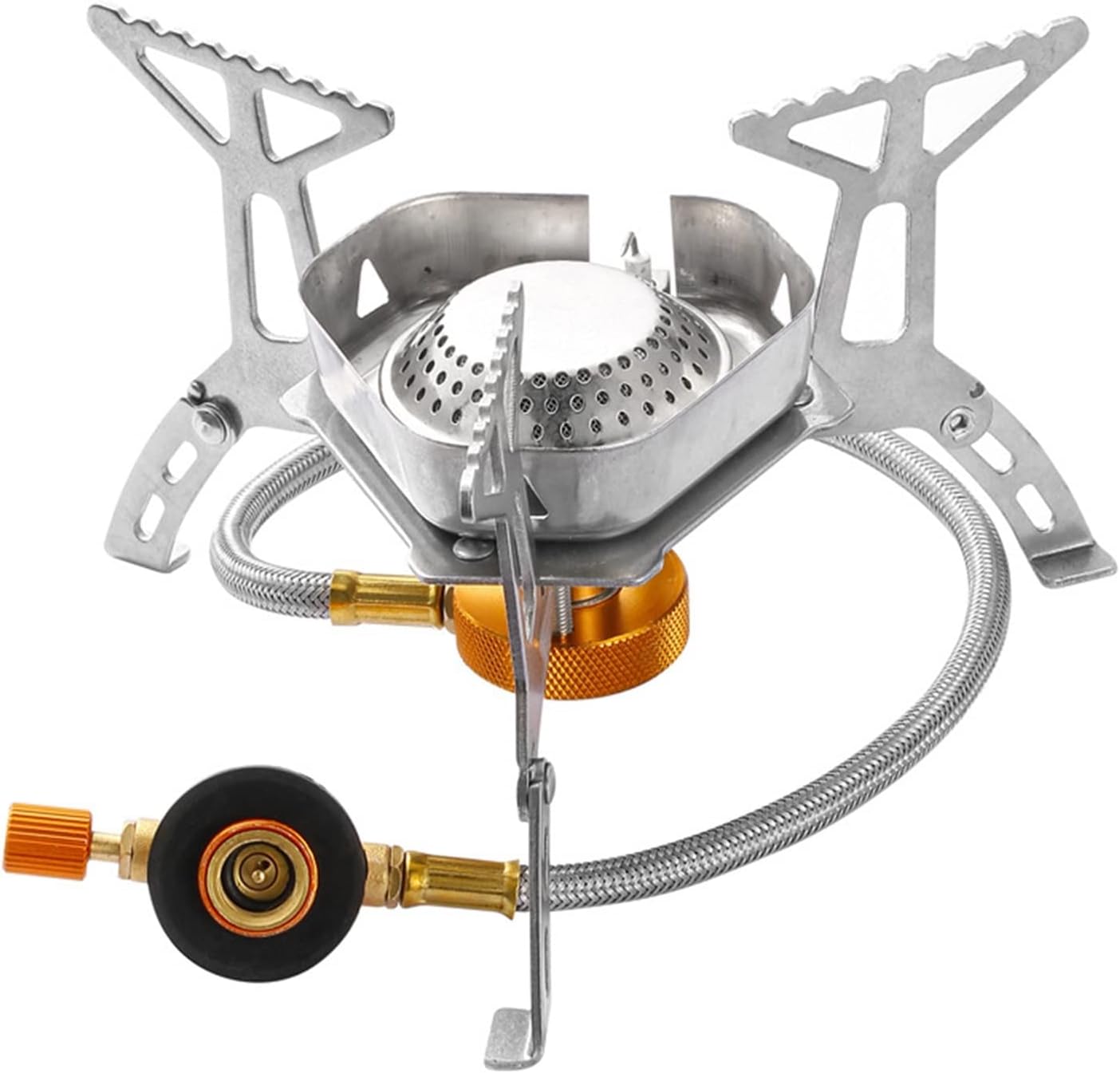 Portable Camping Gas Stove Windproof Collapsible Gas Burner for Hiking Picnic Accessories Outdoor Kitchen Camping Equipment (Color : Red)