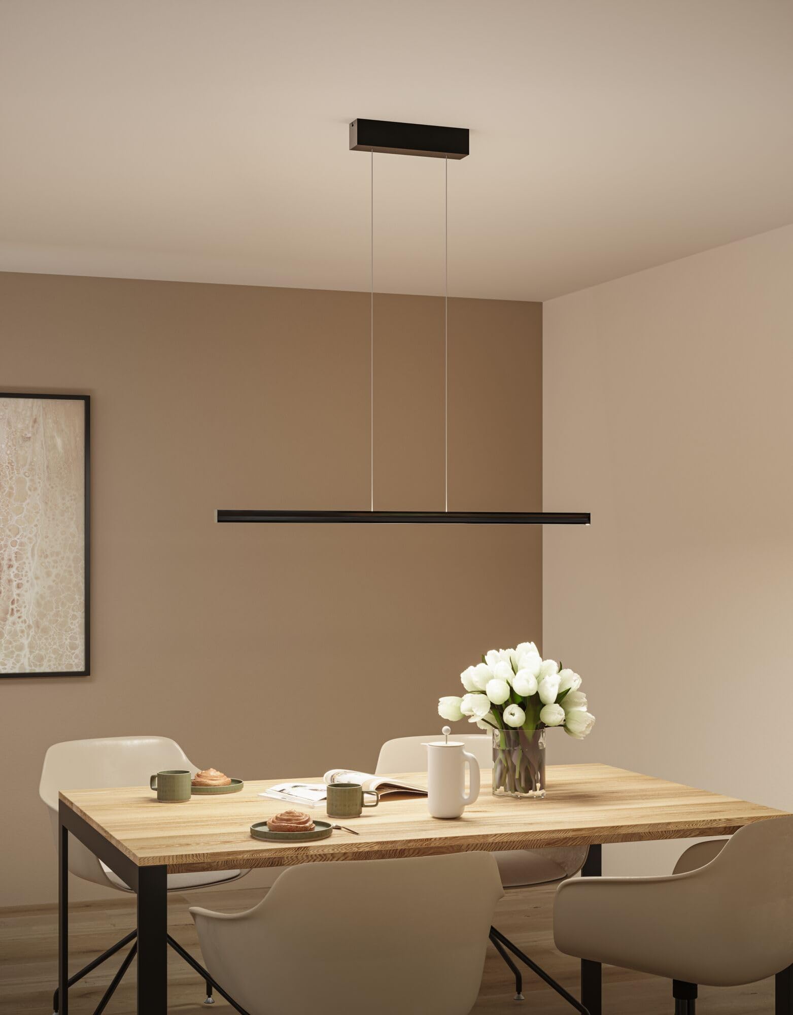 Paulmann 78477 LED Pendelleuchte Lesko RGBW+ dimmbar 2300lm / 370lm 19W / 3W Schwarz matt