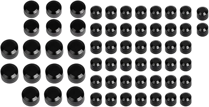 61PCS Black Motorcycle Aluminum Engine Bolt Cover Screw Topper Caps for Harley Twin Cam Electra Glide Road Glide Street Glide Road King 1999-2006