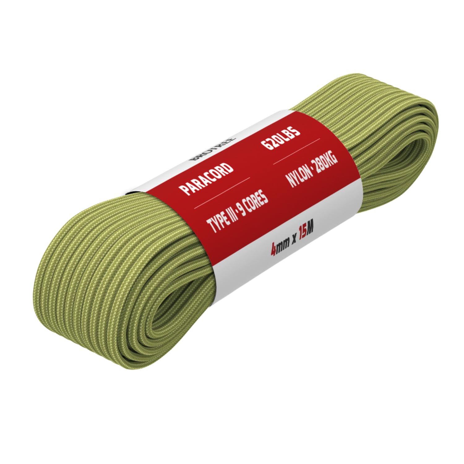 Brotree Paracord 750lb 4mm 30M 100% Nylon Seil Typ 4 Schnur