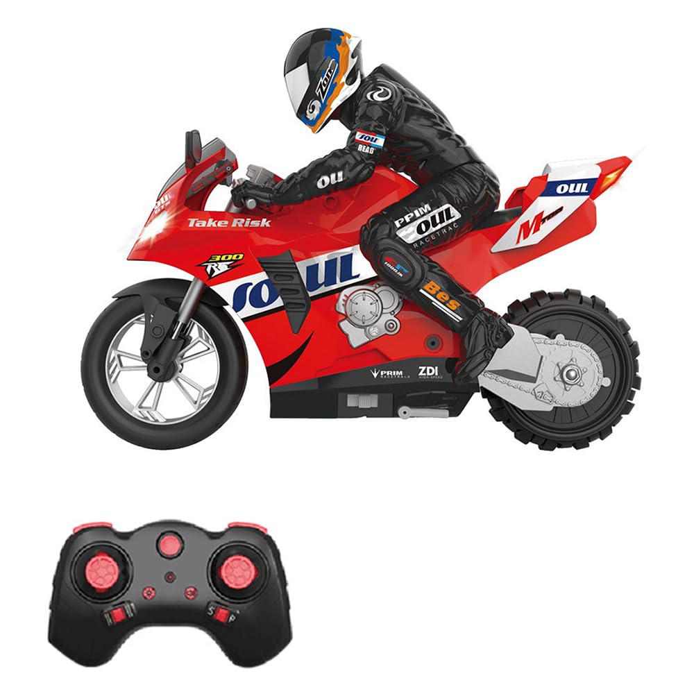 Goolsky Motocicletta acrobatica telecomandata Motocicletta acrobatica autobilanciante 1/6 Motocicletta telecomandata 2.4G Gira sul Posto/Bilanciamento autostabilizzante/Drift a 360° 3 batterie