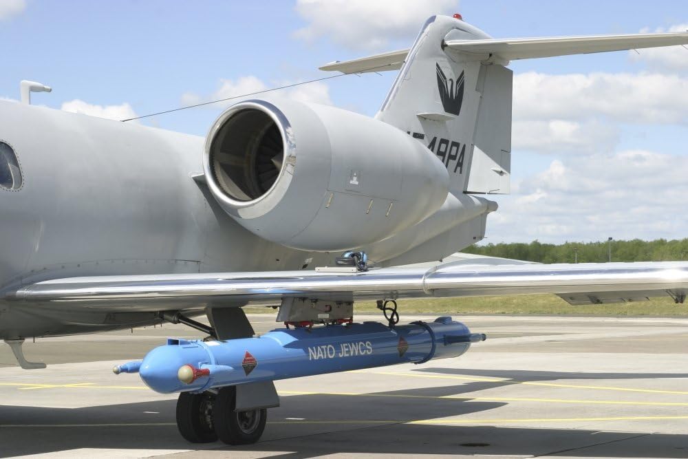 Posterazzi Jamming pod on a Learjet offering electronic warfare training to NATO Forces Hohn Air Base Germany Poster Print, (34 x 22)
