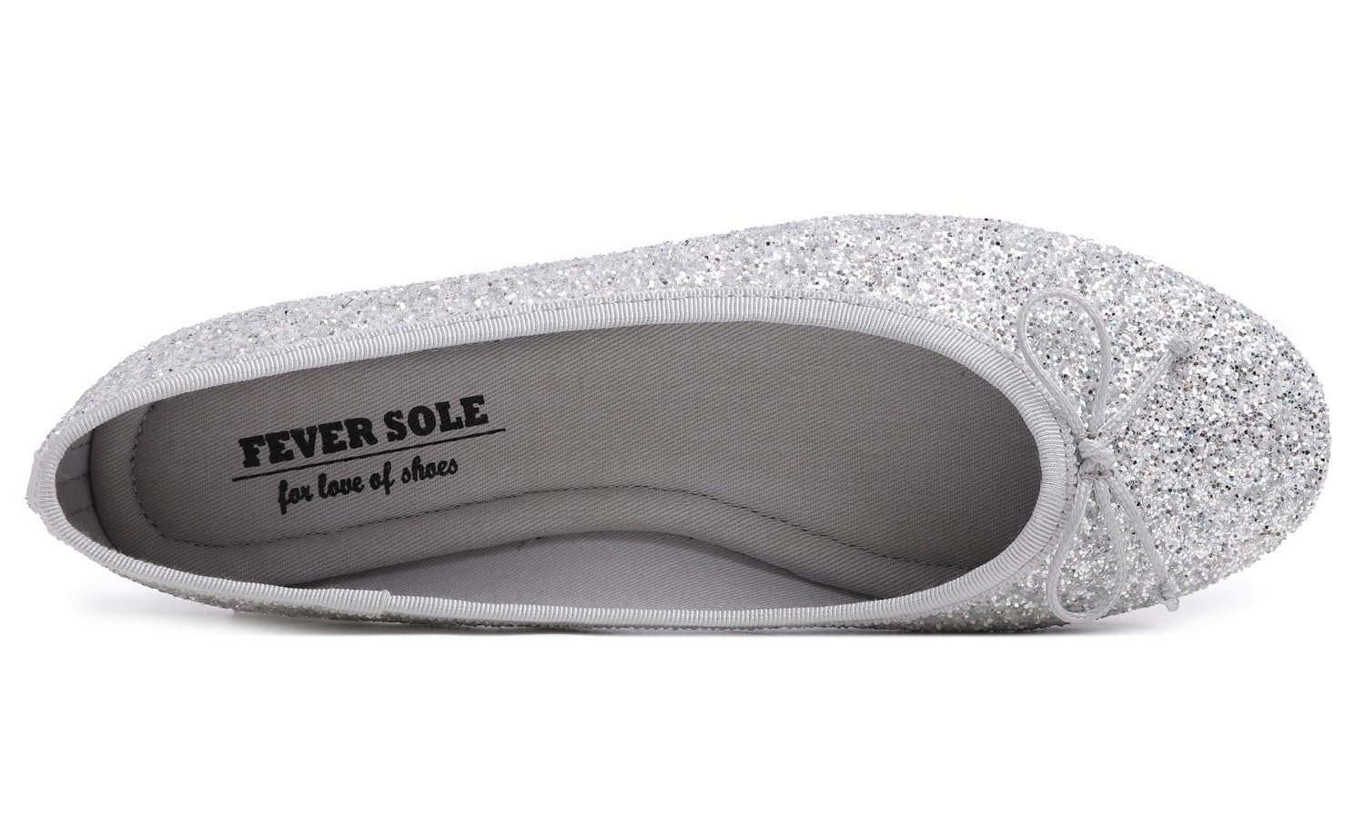 Feversole Round Glitter Ballerina,Damen Klassische Ballerinas Profilsohle