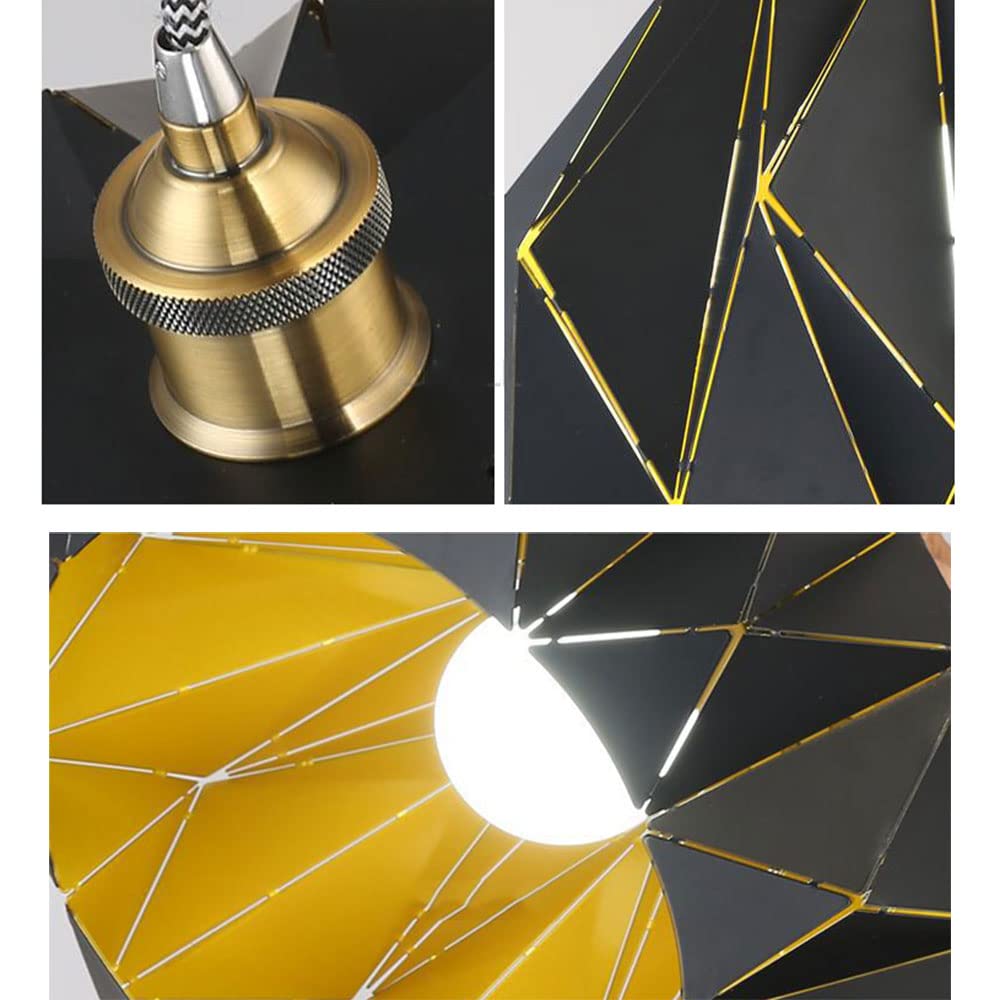 Metalowa lampa wisząca w stylu wiejskim w stylu vintage, lampa sufitowa E26, regulowana, do kuchni, salonu, kawiarni, baru, wzornictwa przemysłowego, czarna (biała, 44 cm)