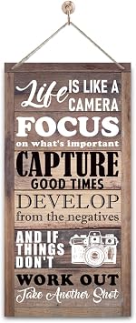 Inspirational Decor, Decorative Wall Plaque, Rustic Door Sign with Hanging Rope, Positive Wall Decor Art, Mental Health Wood Sign for Home Office Decor, Cheer Up Gift, Encouragement Gift