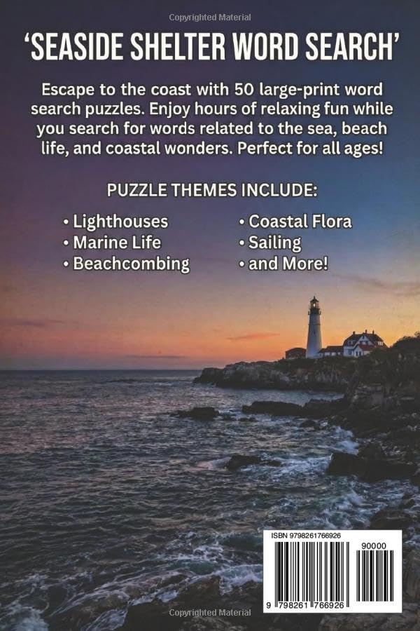 Seaside Shelter Word Search: Word Searches With A Cozy & Warm Collection of 50 Easy-to-Read Puzzles for Seaside Relaxation, Large Print: 50 Puzzles ... Calm, Coastal Cottages, and Warm Sand. image 3
