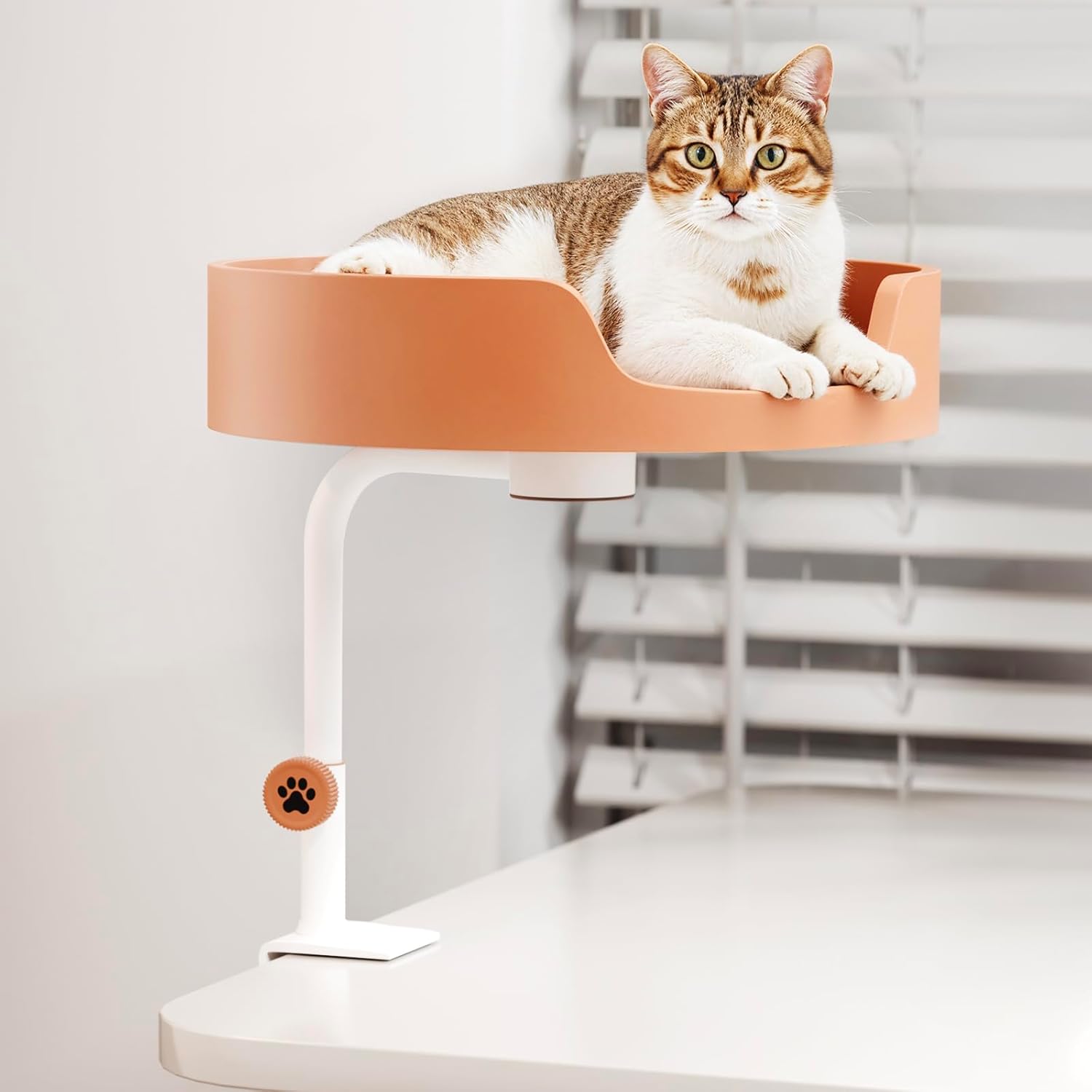AZV Desk Cat Bed Nest Perch,Space Saving Mount Design,Durable Frame,Easy Installation,Removable Cushion,Ideal for Home Offices and Side Tables,Perfect Cat Attachment Furniture for Comfort and Play
