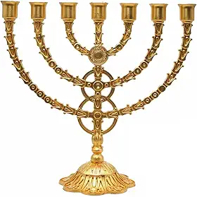 Candelabro Sete Pontas - Menora Grande DOURADO PLÁSTICO
