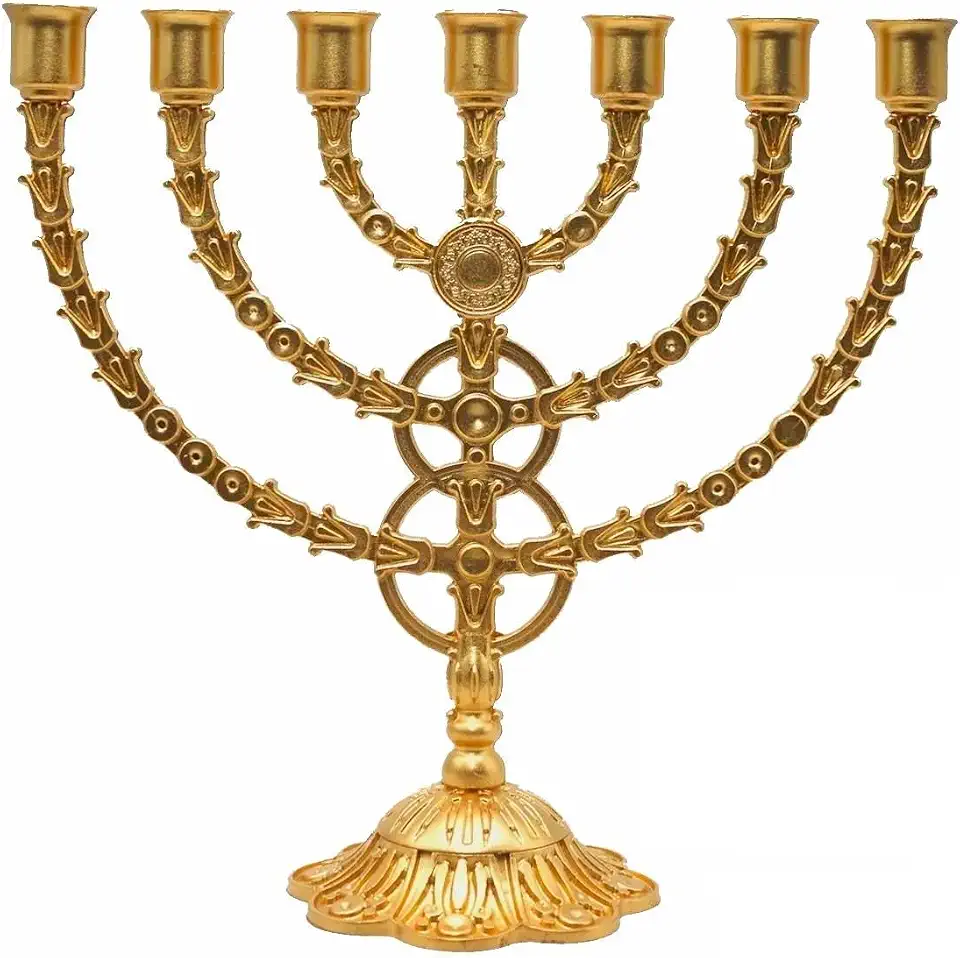Candelabro Sete Pontas - Menora Grande DOURADO PLÁSTICO