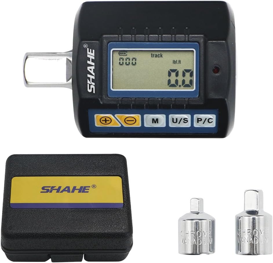 SHAHE Digital Torque Adapter 1/2" Drive include adapters for 3/8" and 1/4",High Accuracy Torque Wench for Automotive Bike Bicycle Motorcycle DIY & Home Repairs(4-135N.m)