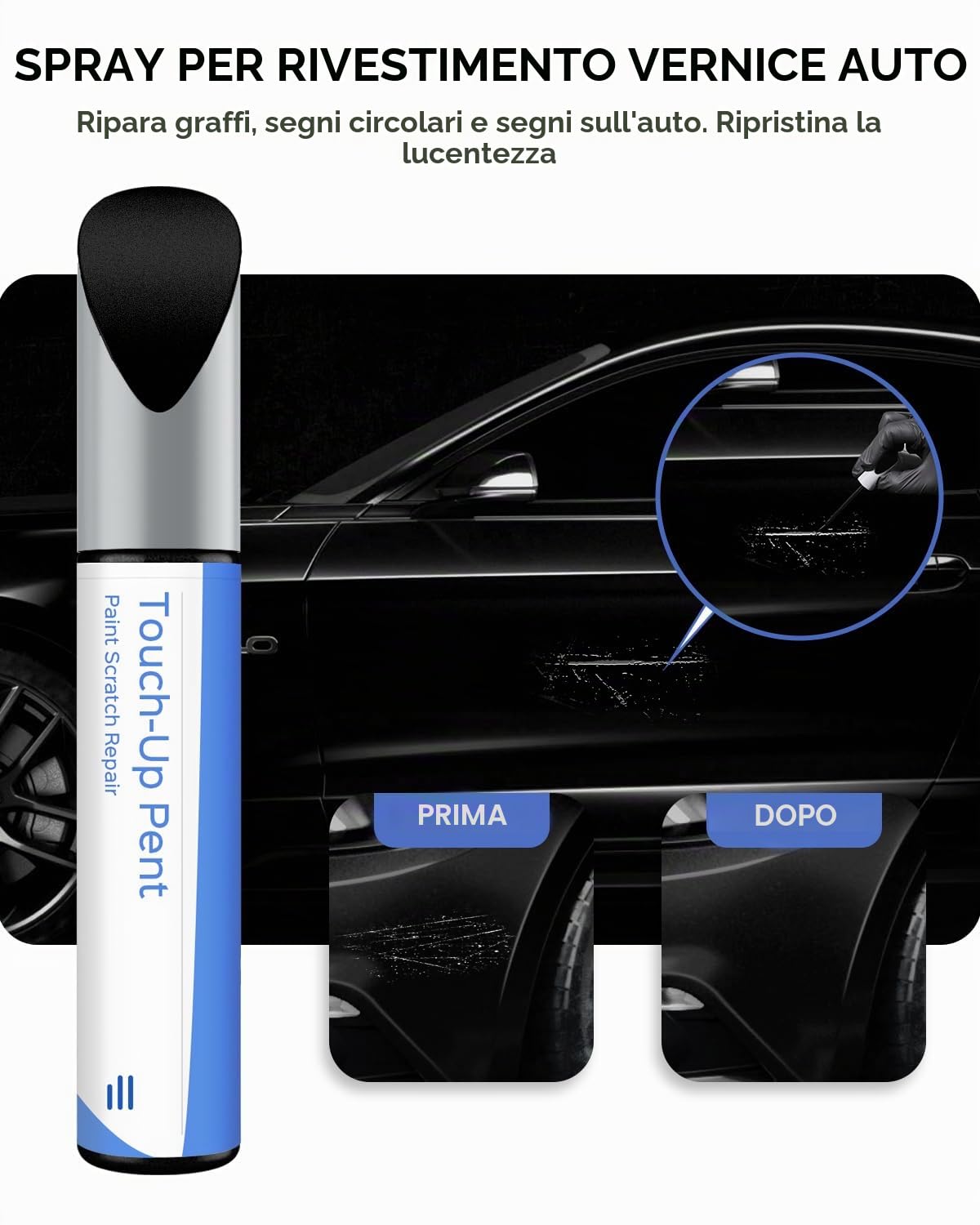 Ford UM Agate Penna per ritocco nero metallizzato compatibile scheggiature graffi