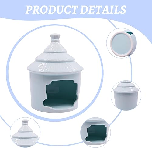 Miniatura 3 de Saim Lindas decoraciones de acuario para palacio de cerámica, pequeña cabaña de hierba, casa de sapo, accesorio de pecera Betta, adorno de