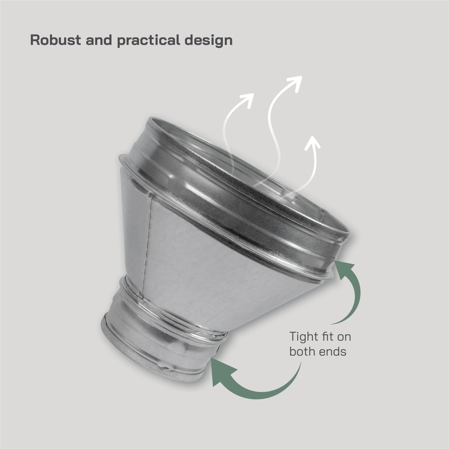 Vent Systems 6" Inch to 3" Inch Duct Reducer Adapter Connector Fitting Pipe Increaser Reducer Cone for HVAC Ventilation Systems, Exhausts and Grow Tents. (Galvanized Steel, 150 to 80 mm)