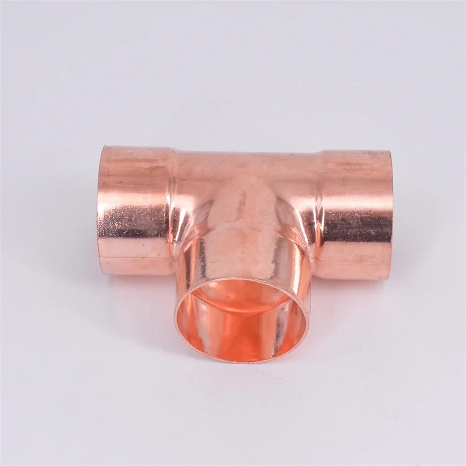 1/4" 3/8" 1/2" 5/8" 8 10 12 15 16 19 22 25-159mm ID Copper End Feed Solder Tee 3 Ways Plumbing Fitting Coupler Air Conditioner(ID 9.52mm Wall 0.8mm)