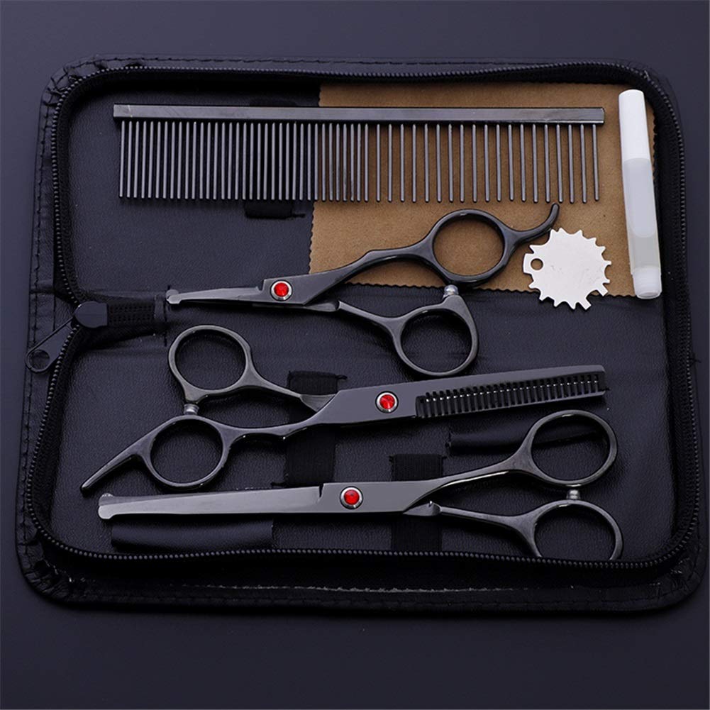 WYGC PETS Forbici Professionali per Cani Gatti, Cesoie Acciaio Inossidabile Animale Domestico Kit del Trimmer per Cani E Gatti con Punta Arrotondata