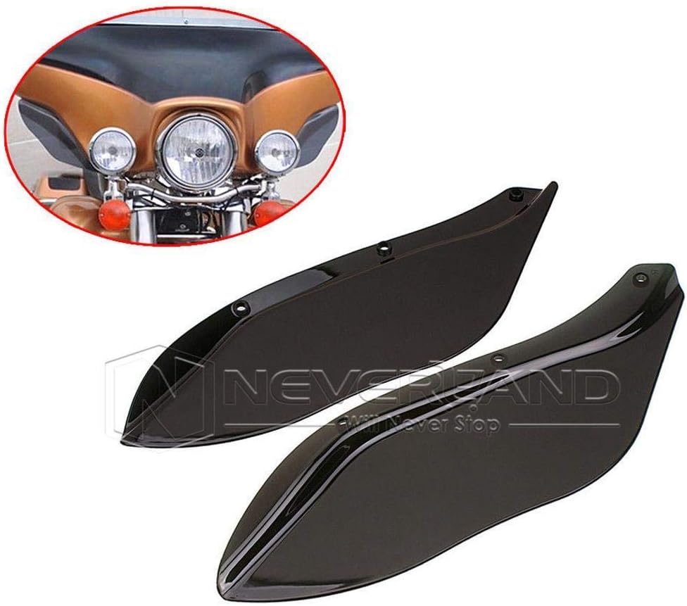 Pnizun - 2pcs Side Wings Air Deflectors Windshields For Harley Touring FLHR FLHT FLHX 1996-2013 Black D10