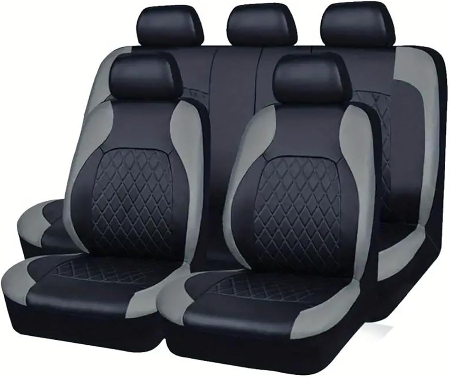 Car Seat Covers For Toyota Tacoma 2005 2006 2007 2008 2009 2010 2011 2012 2013 2014 2015, 5Seat Leather Front Rear Seat Covers Full Sets Comfortable Breathable Protectors Cushion Interiors Accessories