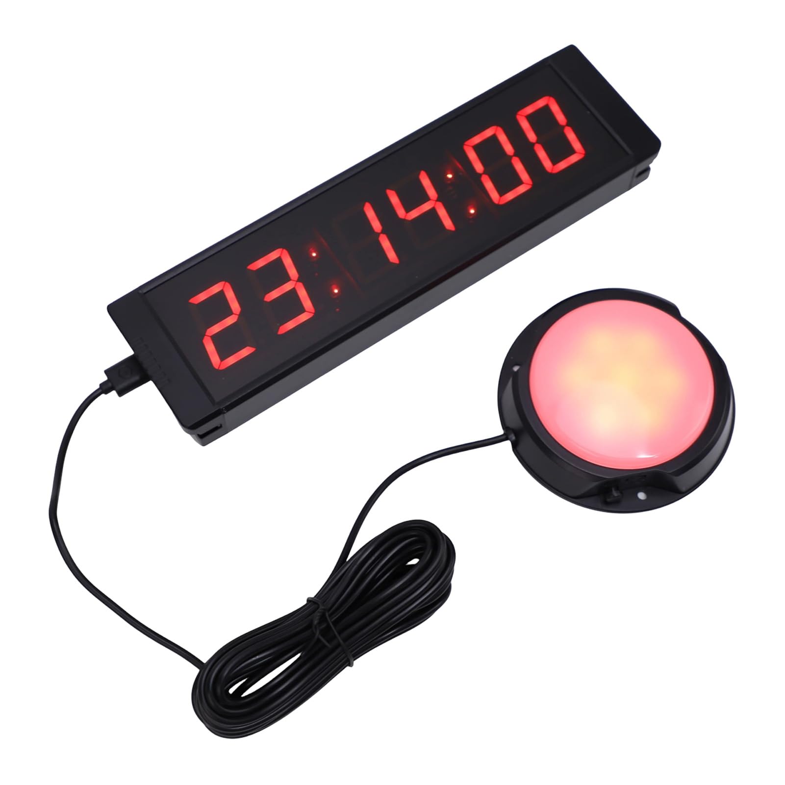Fafeicy Cronómetro Grande, Pantalla LED Roja de 1,5 Pulgadas
