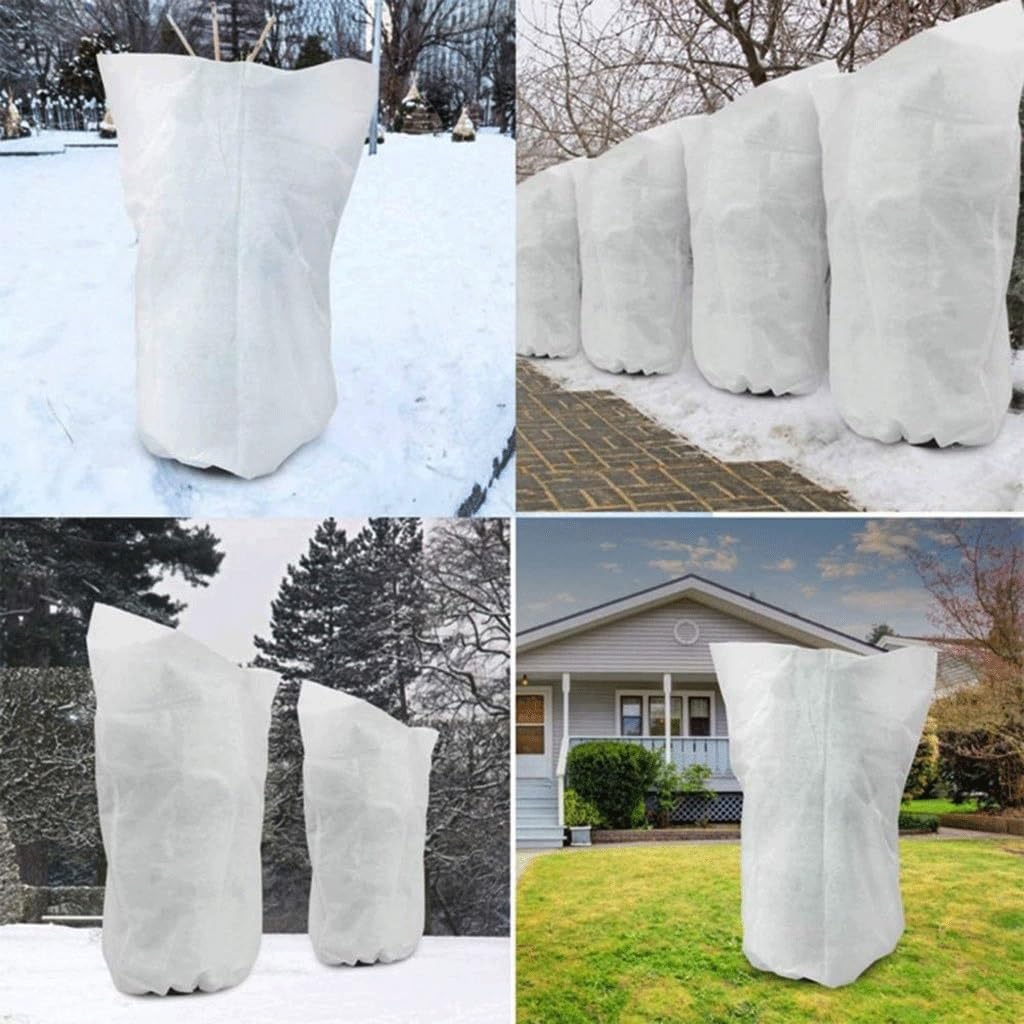 Netzbeutel, Luftpolsterfolie, Obstschutzbeutel, Warme Abdeckung Baum Strauch Pflanze Schutz Tasche Frost Schutz Hof, for Garten Winter Kordelzug Pflanze(80x120cm)