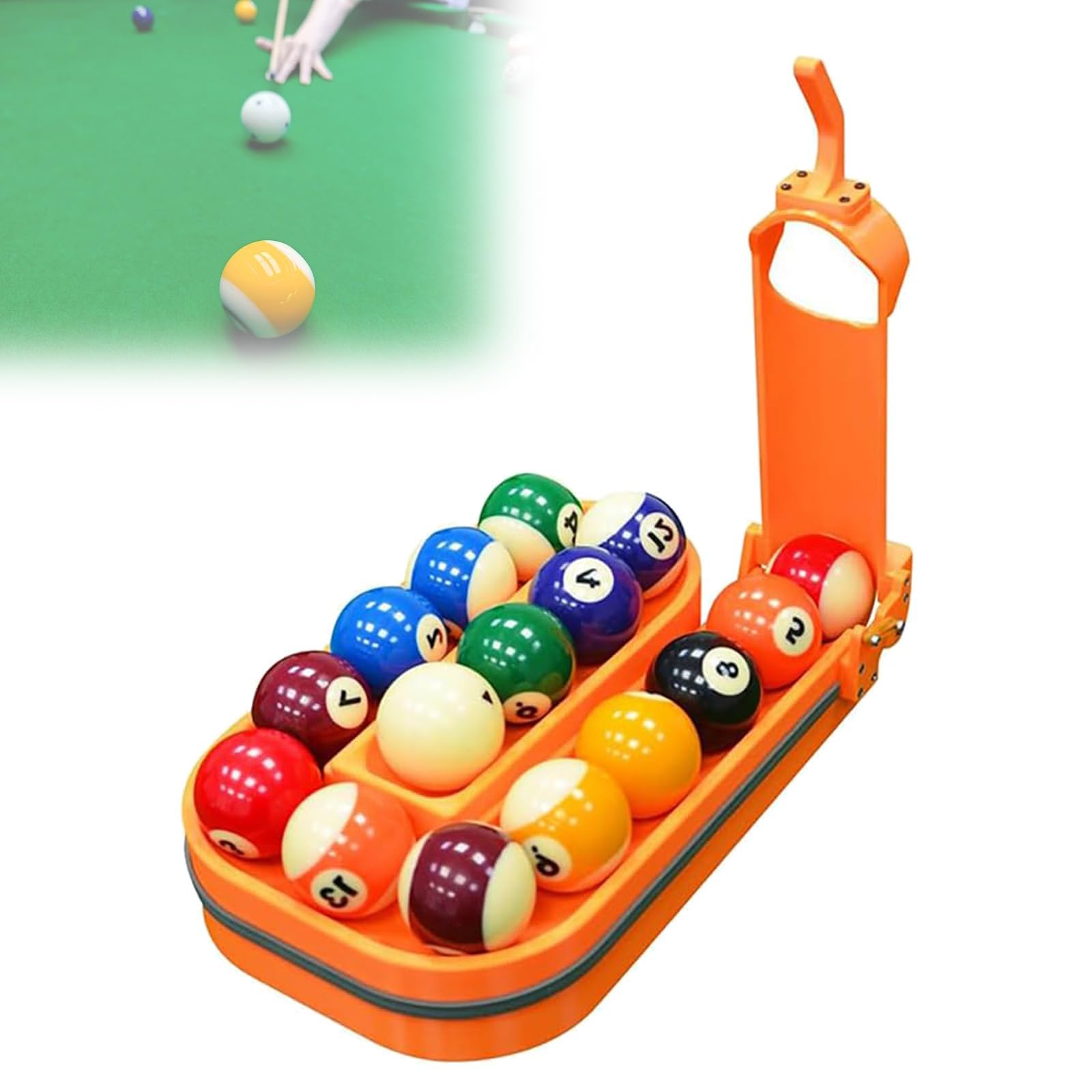 Juego de bolas de billar impreso en 3D, estante de entrenamiento de billar para juego de precisión, capacidad para 15 pelotas, diseño desmontable, ideal para jugadores de piscina y uso en clubes