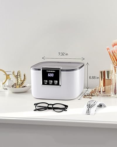 Miniatura 7 de Limpiador ultrasónico profesional de 25.4 onzas (25.4 fl oz) Máquina de limpieza ultrasónica profesional de joyas con 5 temporizadores digitales de