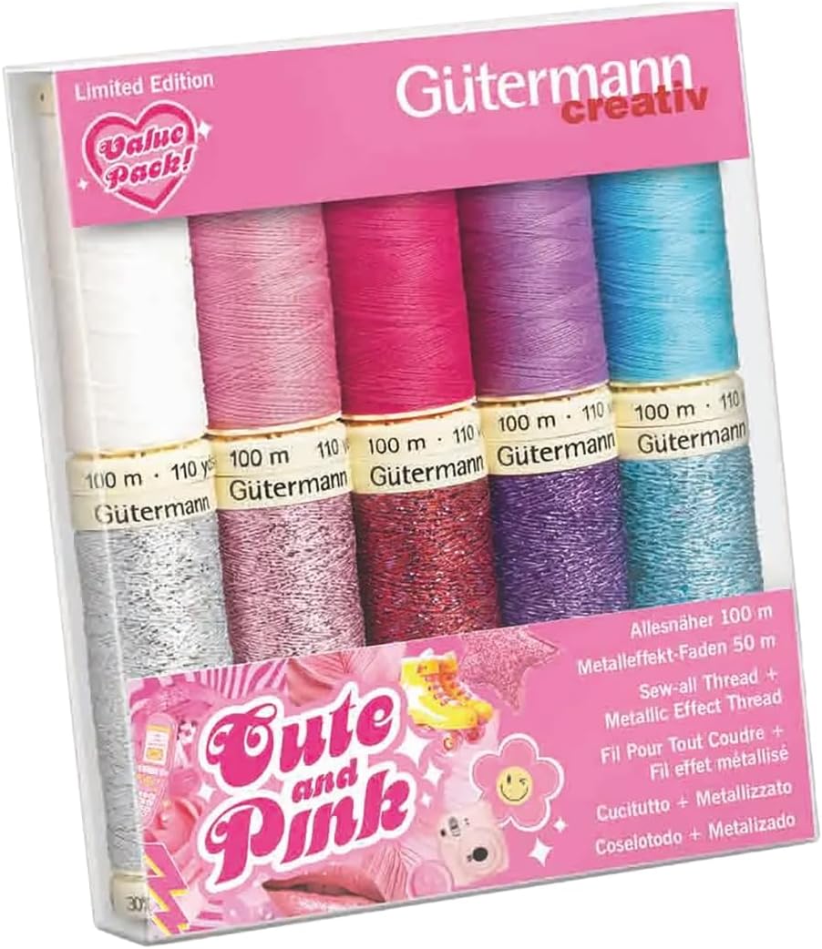 Gütermann Cute and Pink Sewing Thread Set 5x100m-5x50m - 1pc
