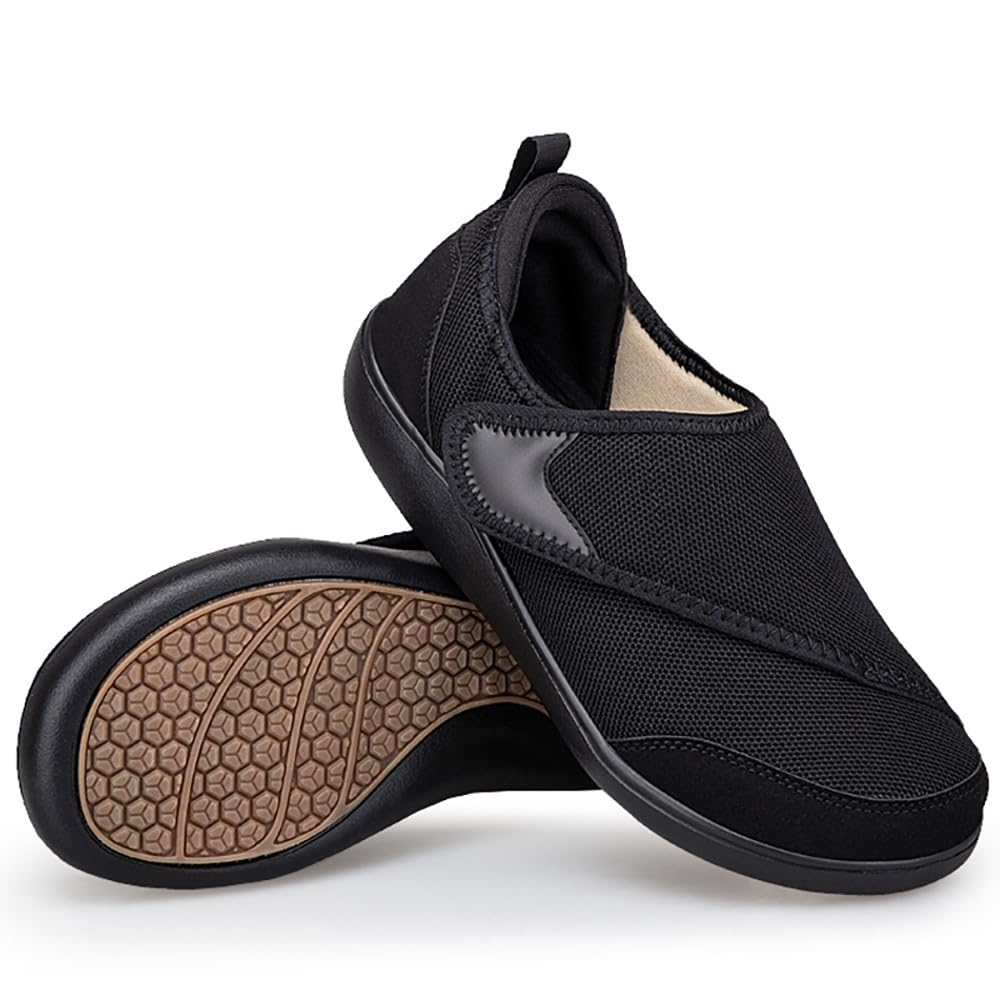 Eagsouni Extra Weit Diabetiker Schuhe Damen Herren Hausschuhe Leichte Atmungsaktive rutschfest Orthopädische verbandsschuhe Klettverschluss Senioren Walkingschuhe für Geschwollene Füße