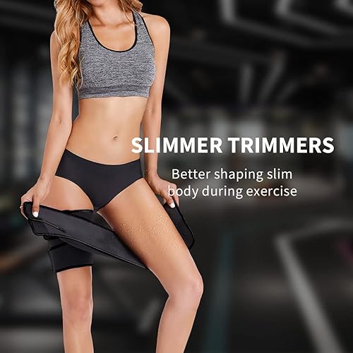 Miniatura 3 de Bakerdani Recortadores de muslos para mujeres y hombres, de neopreno, soporte de muslo, manga de compresión para isquiotibiales, aumenta el calor