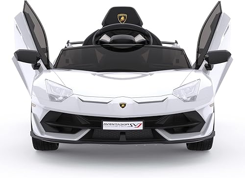 Miniatura 9 de Hetoy Vehículos eléctricos Lamborghini con licencia de 12 V para niños, auto deportivo con batería, con control, 2 velocidades, sistema de sonido,
