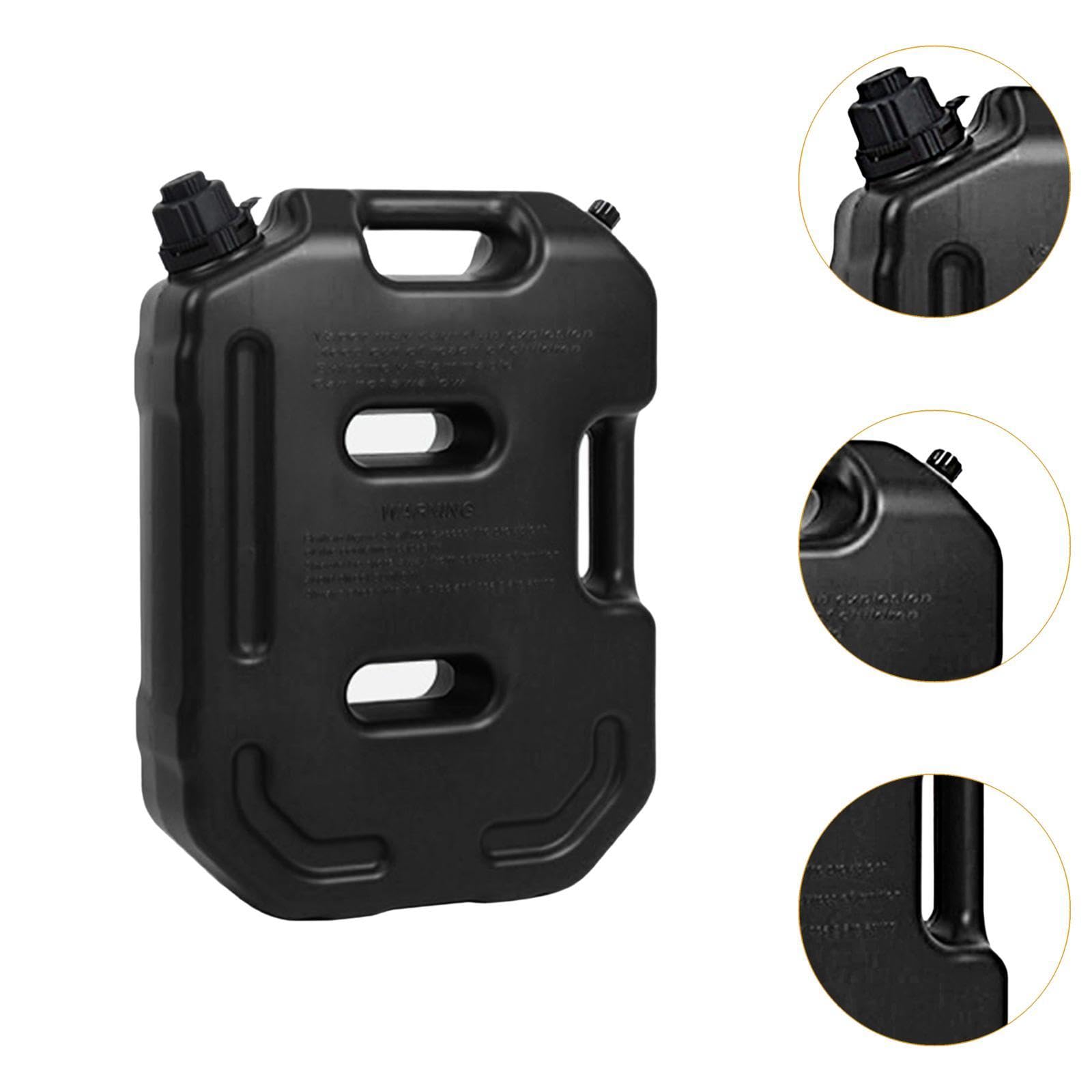 Depósito de Combustible Recipiente para Gas Vehículo Tanque de Contenedor Almacenamiento Líquido en PETG Resistente Adecuado P, Negro