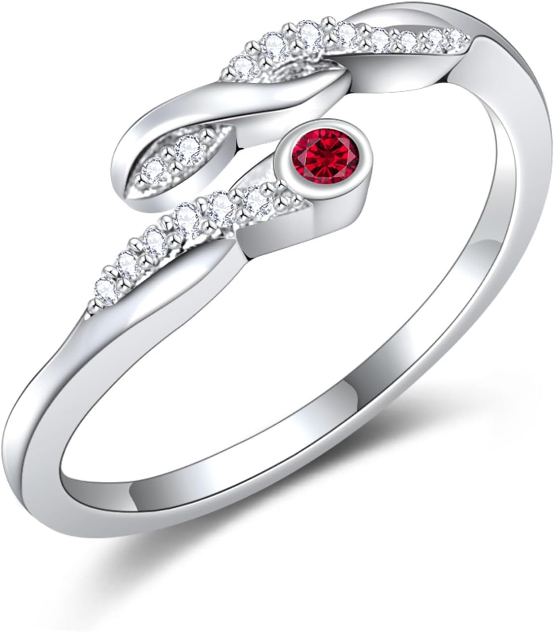 RIVIKO Infinity Symbol Birthstone Open Ring for Women Adjustable 925 Sterling Silver Rings Comfort Fit Size 6-9 Women Birthday Anniversary Valentine's Christmas Jewelry Gift for Wife Mother Girlfriend Her