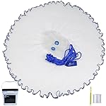 Drasry 1/4 Saltwater Fishing Cast Net for Bait Shirmp Trap Fish Throw Net with Heavy Lead Sinkers. Size 3FT to 10FT Radius Freshwater1/4 Inch Mesh Monofilament Cast Net, 7FT(210cm) Radius