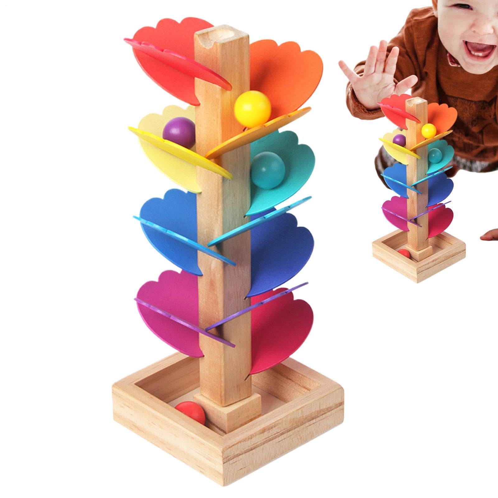 Wooden Music Tree Toy Marble Run Educational Sensory Toy For Kids