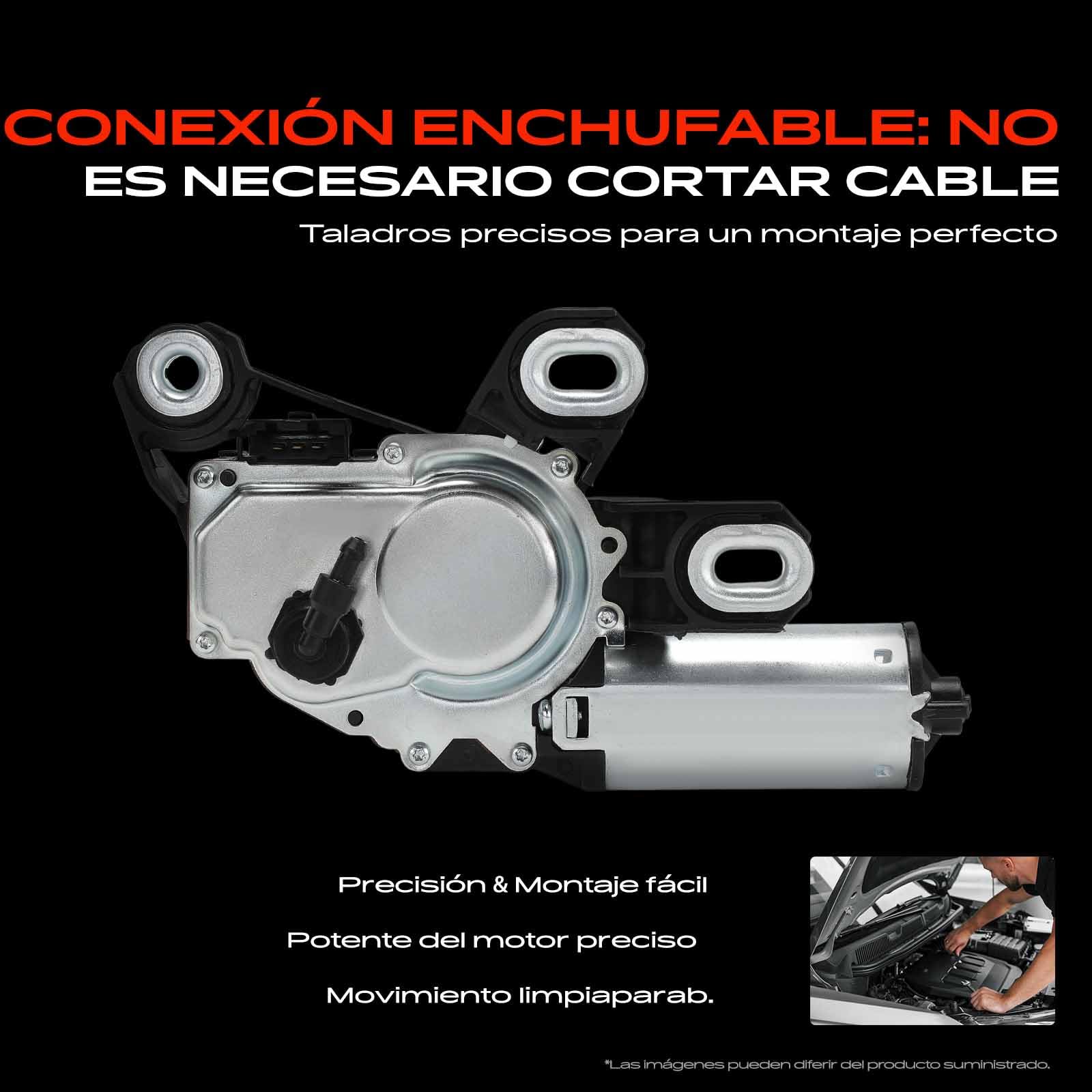 Frankberg Motor del limpiaparabrisas 3-Polos Trasera Compatible con Viano W639 2.1L-3.7L 2003-2025 Vito Bus W639 2.1L-3.7L Electric 2003-2015 Replace# 6398200408