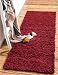 Unique Loom Solo Solid Shag Collection Modern Plush Cherry Red Runner Rug (2' 2 x 6' 5)