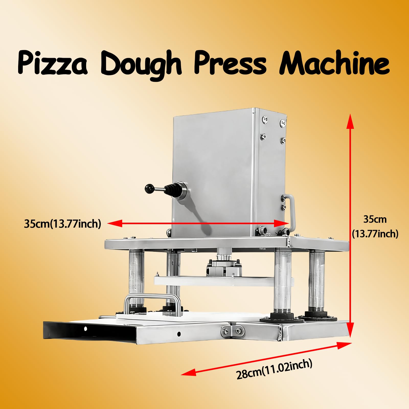 MáQuina Hacer Masa Pizza MáQuina De Prensado, Prensa Comercial para Pizza para Masa De Pizza De 22 Cm, Prensa Profesional para Pizza, Pasta, PanaderíA, Equipo De Cocina Comercial
