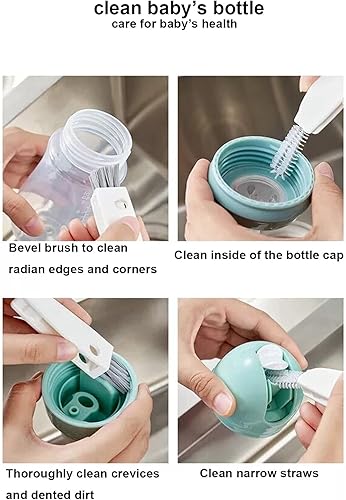 Miniatura 5 de Pequeño cepillo de limpieza - Mini cepillo multifuncional de limpieza de hendiduras, herramientas de limpieza de botellas de agua para vaso de