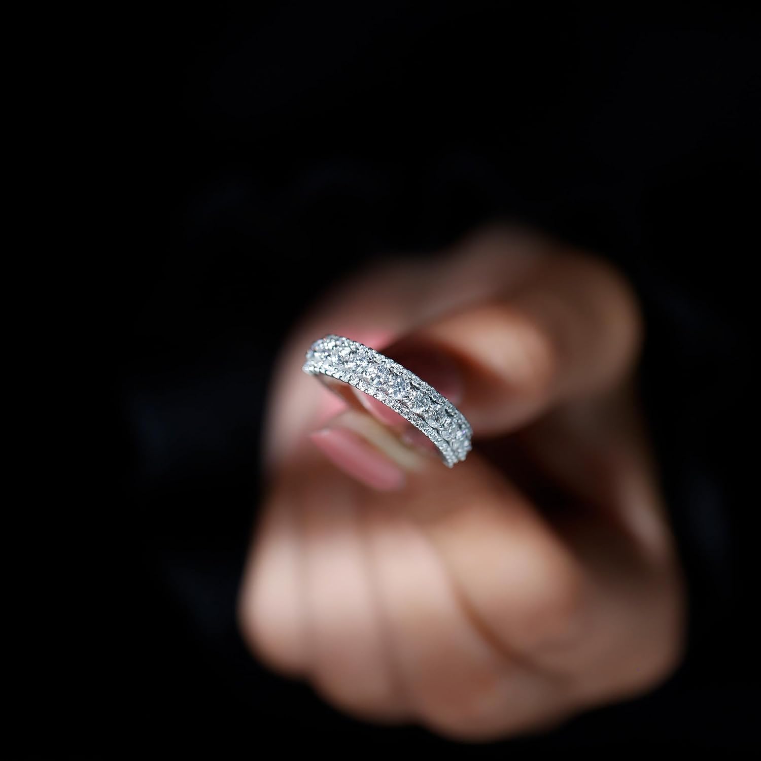Certified Lab Grown Diamond Wedding Band, Ef-Vs Quality, Diamond Anniversary Ring For Women - Ready To Gift