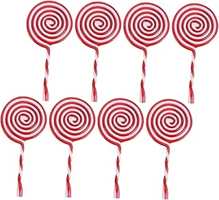 EXQUIMEUBLE 8 Peças Pirulito Enfeite Decoração Pirulitos Doces De Natal Enfeites De Festa De Natal Doces De Árvore De Natal Pendurados Doces Enfeites De Doces Doces Pendurados Enfeite