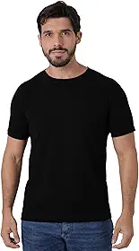 Camiseta Masculina Algodão Egípcio, Gola Redonda, Slim Fit, Básica