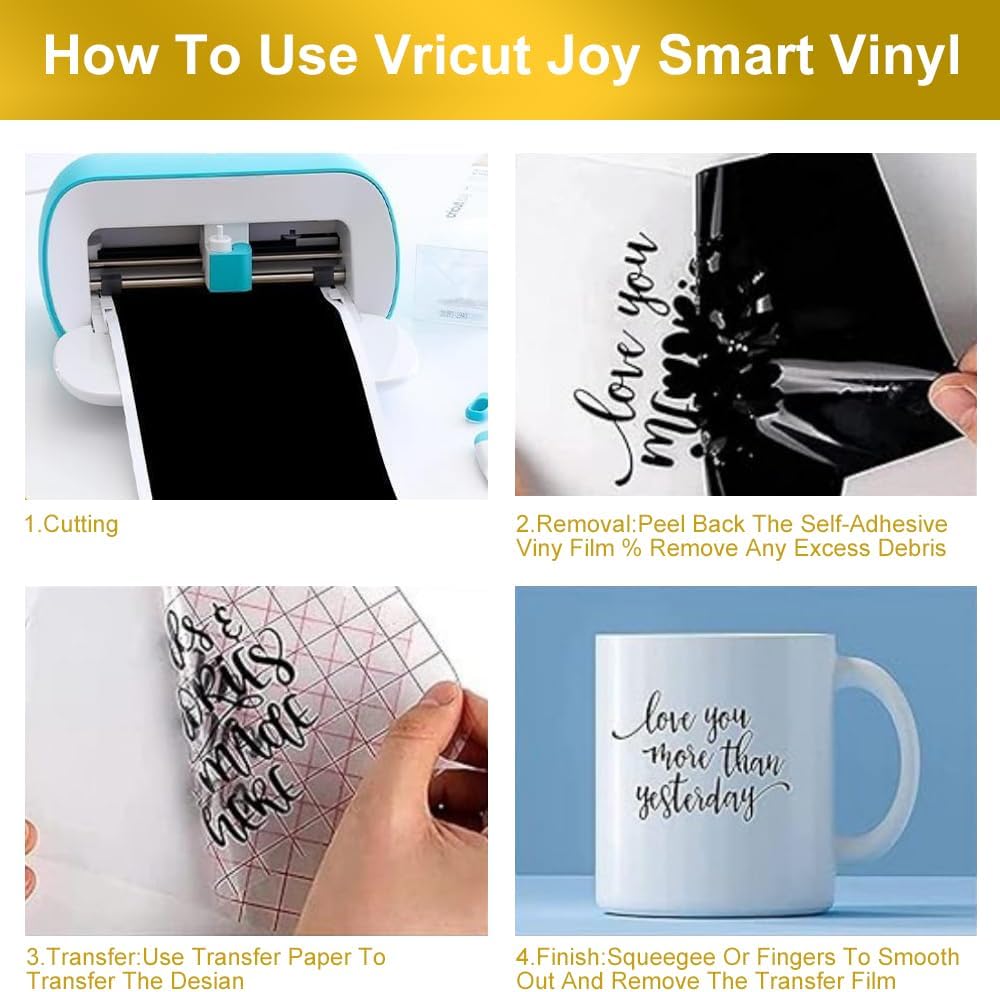 KUBOM Smart Metallic Mirror Permanent Vinyl (9.5 x120in)-No Needed Cutting Mat,It is Compatible with a Wide Range of Cutting Machines (Silvery, 9.5x120in/24x305CM) image 5