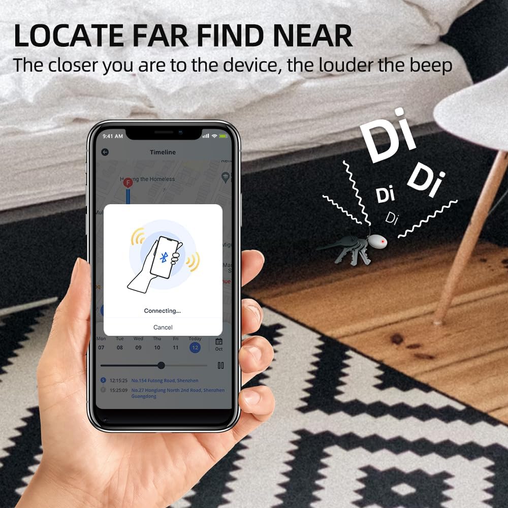 GPS Tracker Tag, Finder Tag, No Subscription, 180 Days Historical Location, Play Sound for Key, Pet, Kid