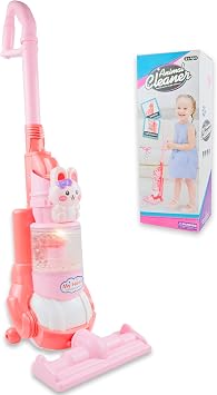 Life Vac Kids Vacuum with Real Suction, Toy Vacuum for 1-3 Year Olds, Handheld Vacuum Cleaner for Kids, Bright Light & Realistic Sounds, Remote Control, Portable Vacuum Cleaner for Toddlers Pink