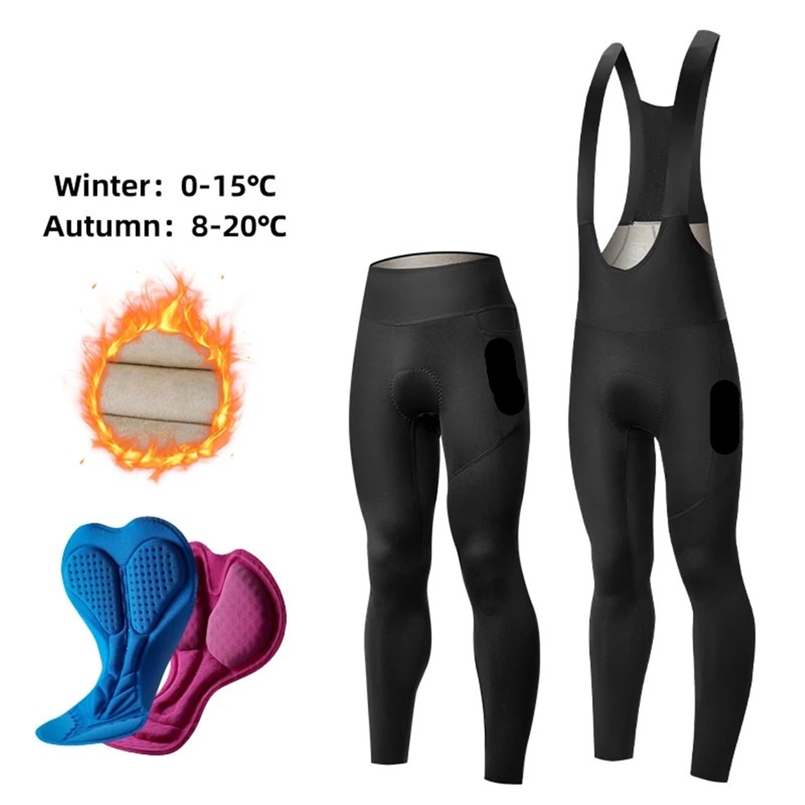 Collants de Cyclisme en Polaire Thermique for Hommes et Femmes, Pantalons Longs d'équipe Professionnelle, Automne Hiver pour VéLo