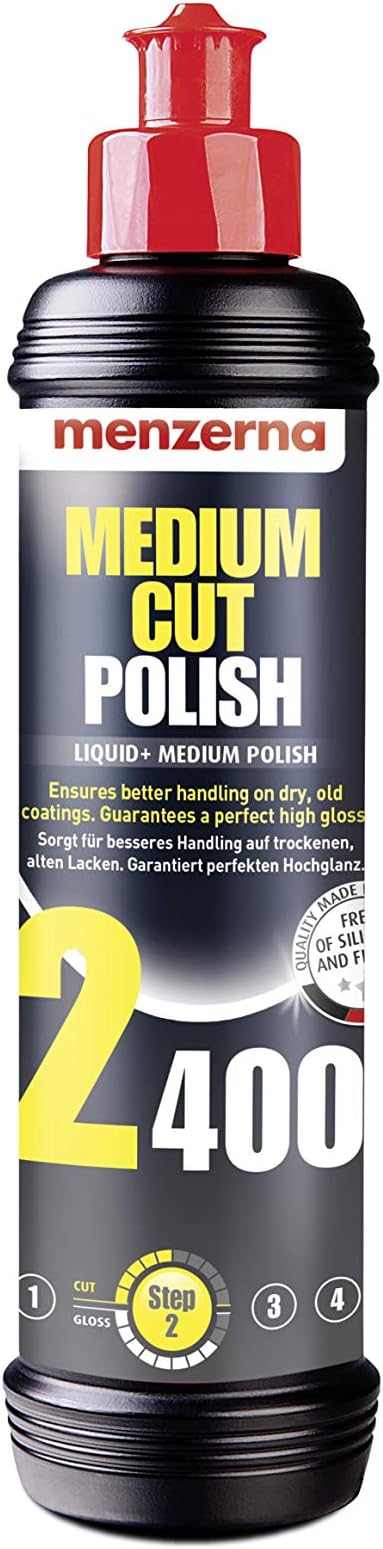 Medium Cut Polish 2400 8 oz fl - A Liquid fine Abrasive Polish for The Removal of moderately deep Scratches
