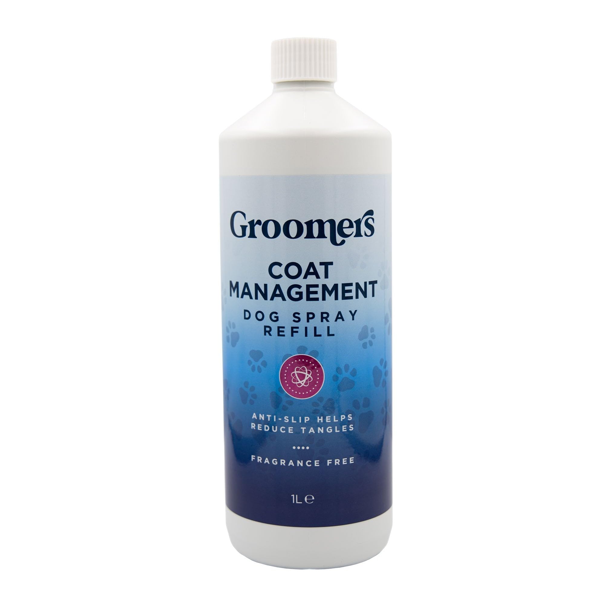 Groomers Coat Management 1 Litre Refill - Dog Detangler - Leave In Conditioner for Dematting & Detangling - Fragrance Free, Paraben Free & Cruelty Free